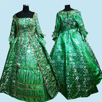 2020 Ново зелено Викторианска рокля за Cosplay на Хелоуин, на Колониалното Георгианское Ренессансное Готическа Историческо рокля на D-630