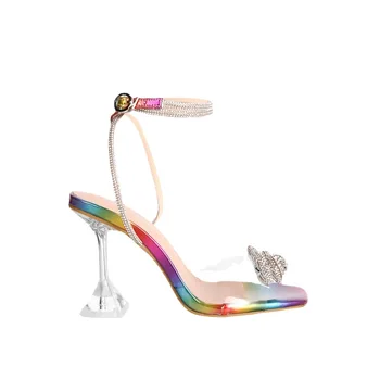 Дамски Обувки на висок ток, 2022 г., Женски на Модела Обувки-лодки, Модни и Ежедневни Обувки, височина 9 см, Негабаритная Дамски Обувки на ток с кристали