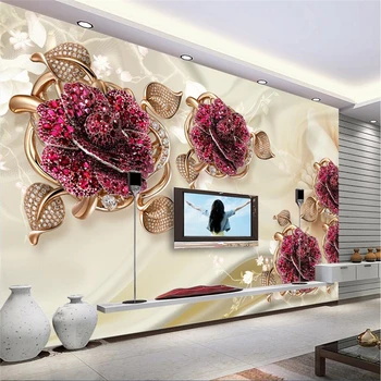 beibehang custom снимка 3d тапети тапети етикети 3D европейската лукс луксозни бижута цветя ТЕЛЕВИЗИЯ фон papel de parede