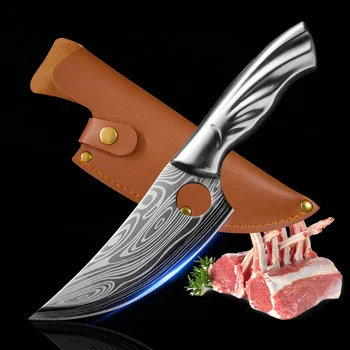 Щик-Нож Касапин Открит Нож на Главния Готвач Аксесоари Дамасский модел 5CR15 Ловен нож От Неръждаема Стомана, Ръчно изработени Риболовни уреди