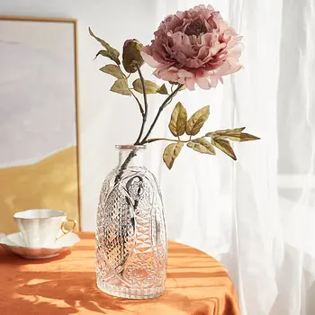 Скандинавски вятър стъклена щампована ваза начална дневна офис украса водна култура цвете договореност украшение