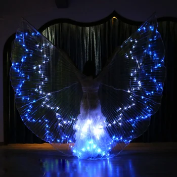 Супер Танц на Корема LED Isis Крила 36 Цвята по Избор Замяна Сценична Танцов Костюм на Пеперуда Крила