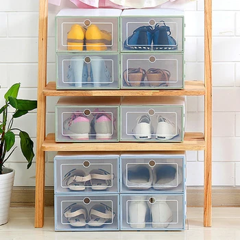 Кутия За Съхранение на Обувки Прозрачен прахоустойчив Штабелируемый Кутия Калъф Органайзер а обувките Скоростна шкаф за обувки