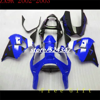 за Kawasaki Ninja ZX9R Кожух, комплект 2002 2003 ZX-9R 02 03 син черен средства за грижа за кожата ремонт на резервни части, Безплатен Потребителски Мотоциклет ABS обтекател комплекти