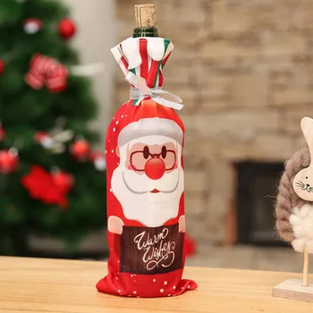 Нова Година Коледа направи си САМ коледна украса на Капачката на Бутилка Червено Вино с Украса на Коледно Парти Дядо Коледа, Снежен човек Елен Подарък Пакети