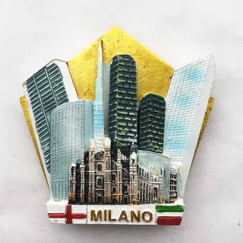 QIQIPP Забележителности на Милано Туризъм Паметни Колекция Бижута на Занаятите Ръчно рисувани магнитна паста за хладилник