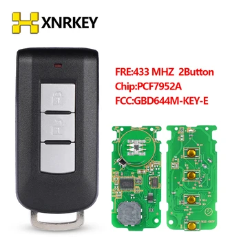 XNRKEY 2 Бутона Smart Remote Ключодържател 433 Mhz FSK PCF7952A за Mitsubishi Lancer ASX, Outlander
