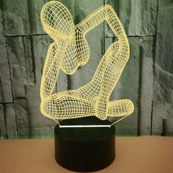 Медитацията 3D лека нощ Led Лампа 7 Цвята Промяна на Пълноценната Настолна USB Лампа Настолни осветителни Тела за Помещението Начало Декор Рожден Ден, Коледни Подаръци