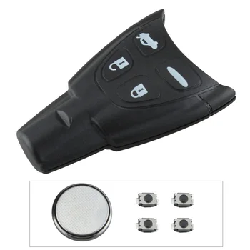 4 Бутона Черно ABS Дистанционно Управление на Автомобилен Ключ Предавател Профилни Аларма с Кнопочными Батерии за SAAB 93 95 9-3 9-5 WF 4
