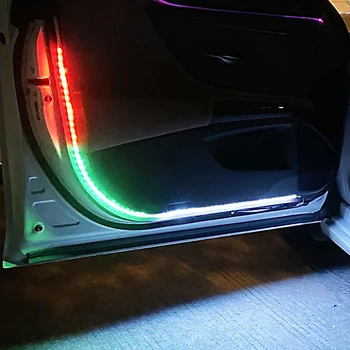 12V LED Украса на Вратите на Автомобила Светлина Водоустойчив Откриването на Предупреждение За Сигурност Авто Стробоскоп Сигнална Лампа Лента Добре Дошли Декоративни Светлини