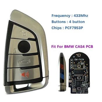 CN006082 на Вторичния Пазар За BMW CAS4 МКЕ 4 Бутона Smart Key 434 Mhz PCF7953P Чип Черно PCB Сребрист Корпус За корейския пазар