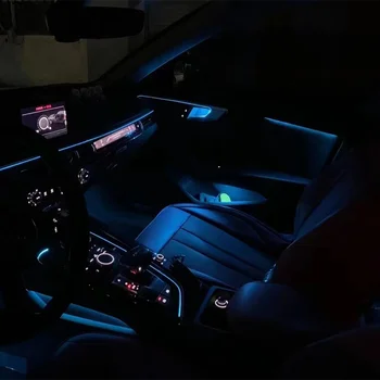 Околното осветление в колата Контур светлини Осветление на касата на лентата с Оригинално управление на автомобилен телевизор 30 цвята за Audi A4 A5 2017-2022
