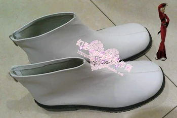 Крал На Бойци Пепеляво-Малина Хелоуин Бяло Къса Обувки За Cosplay, Ботуши И Обувки За Момичета H016