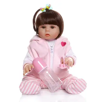 47 см Моделиране на Детето Реалистична Детска Силиконова Реалистична Момиче Кукла Мека Кожа Момчета Момичета Растеж Съпътстват Нежен Подарък За Рожден Ден