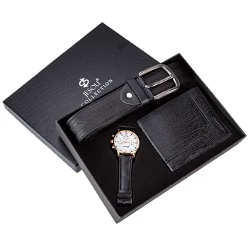 Мъжки Подаръчен комплект, Красиво Опакован Часовник + Мрежи, Набор от Колани, Творчески Разход на Набор от