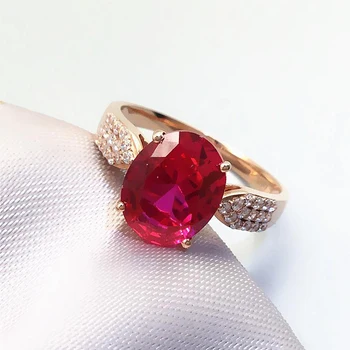 14к розово злато проба 585 лилава злато нови геометрични ruby пръстени за жени на откриването на луксозен кристал палас стил на високо бижу за подарък